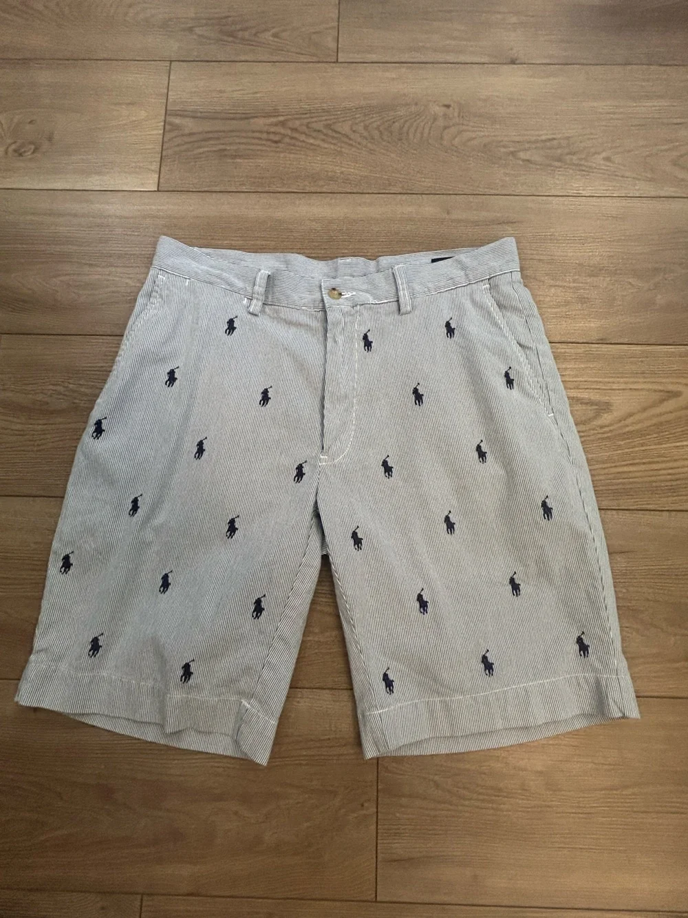Polo Ralph Lauren Classic Fit Seersucker Embroidered Pony Shorts Men’s 31
